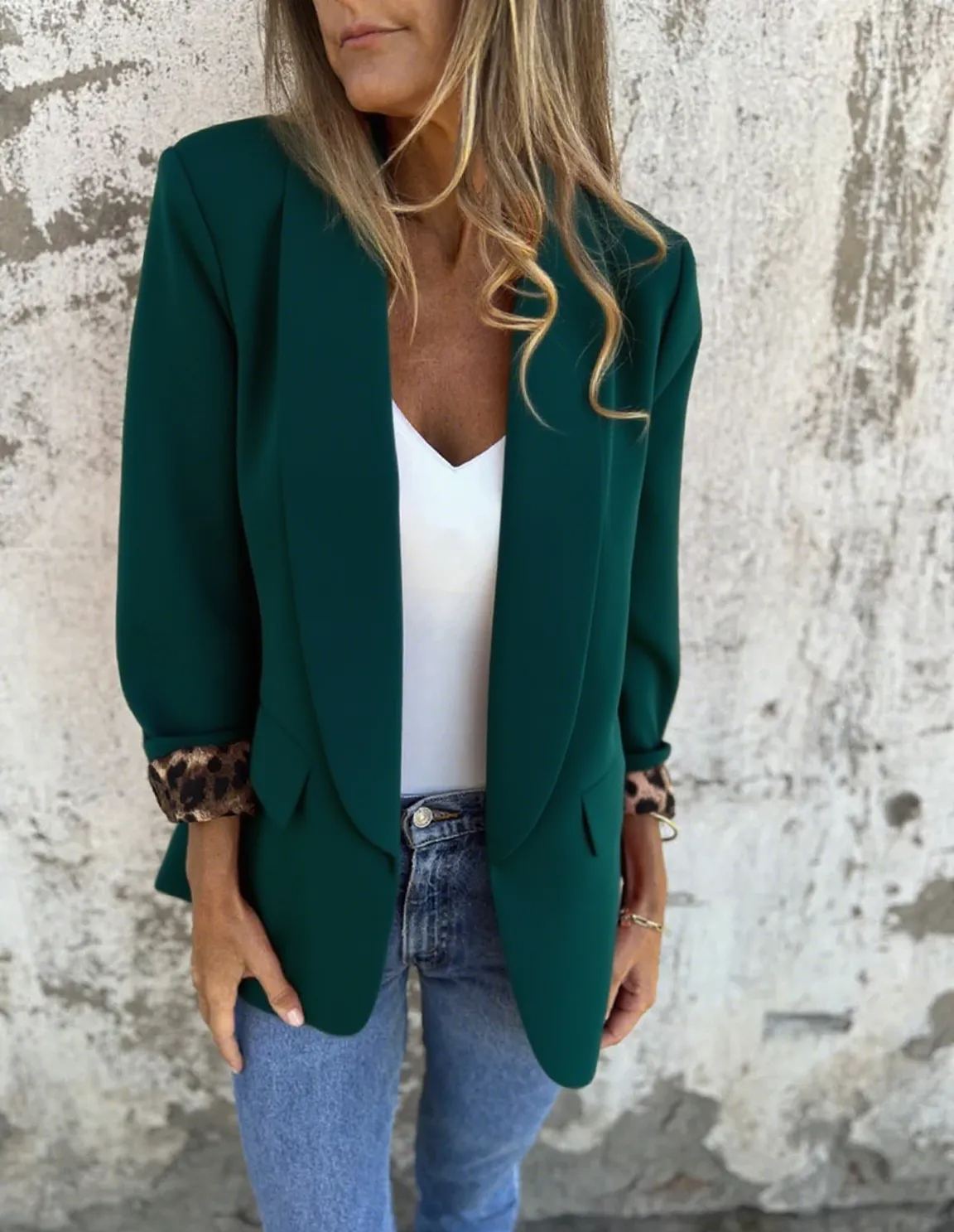 CLEARANCE SALE??Leopard Lined Blazer