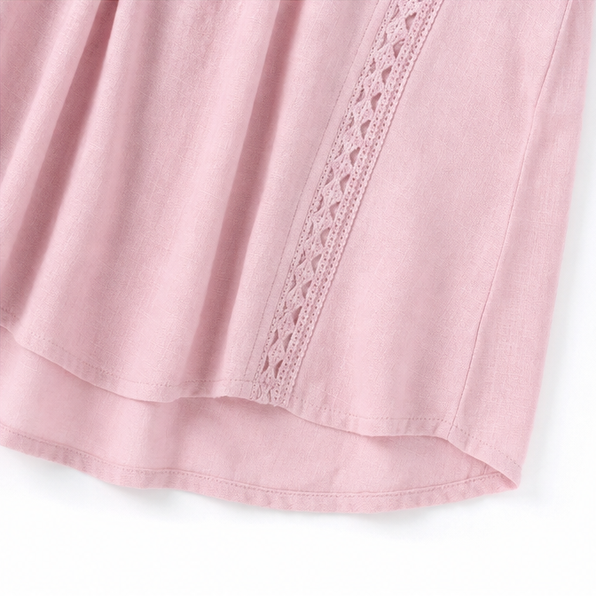 Lace Trim V Neck Babydoll Blouse for Women