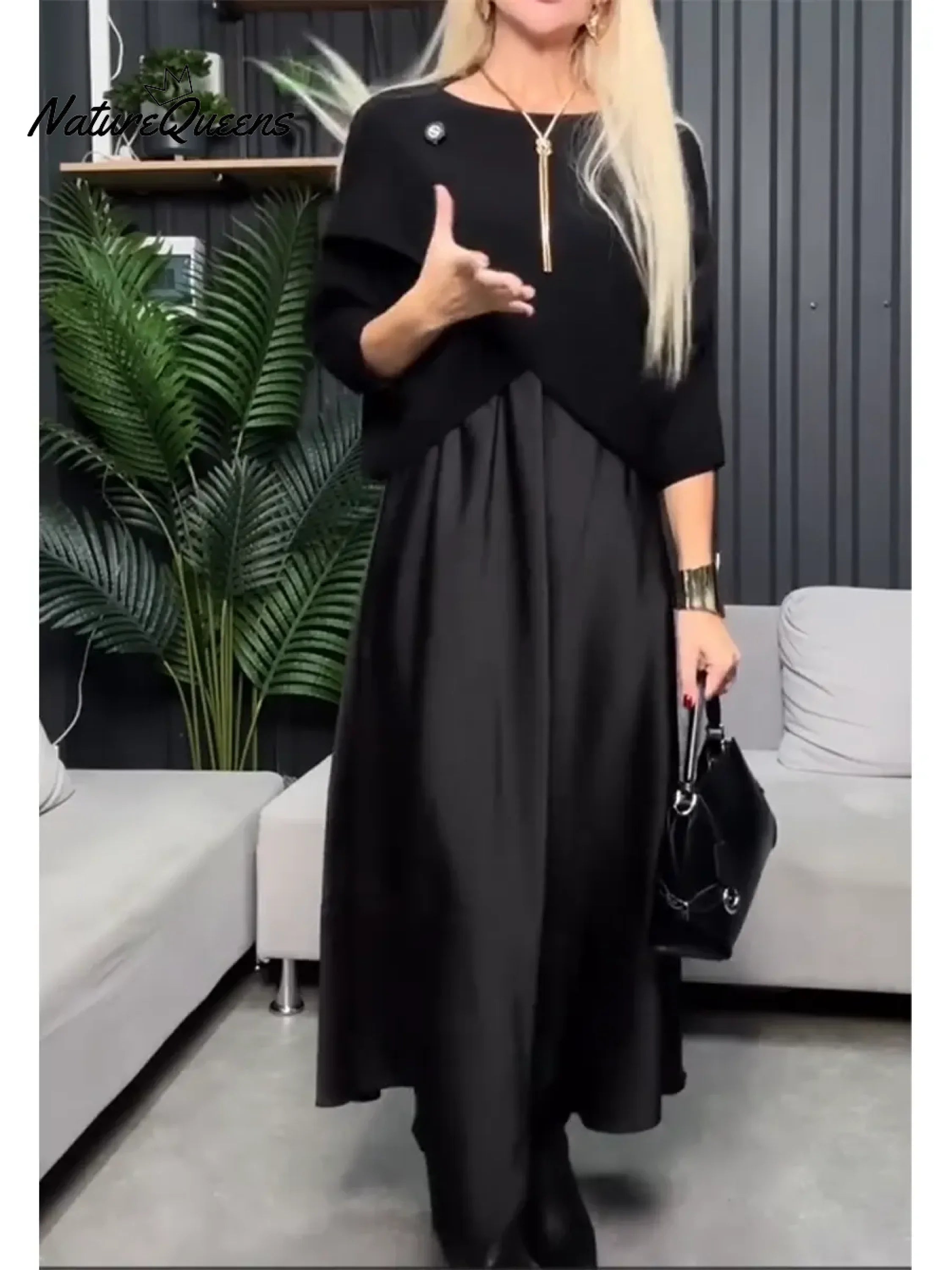 Women's Knitted Sweater And Satin Slip Dress Two-piece Set