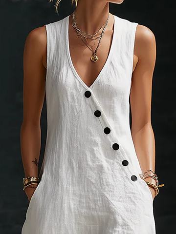 Button-Up Maxi Dress — Comfortable Minimalist Everyday Wear