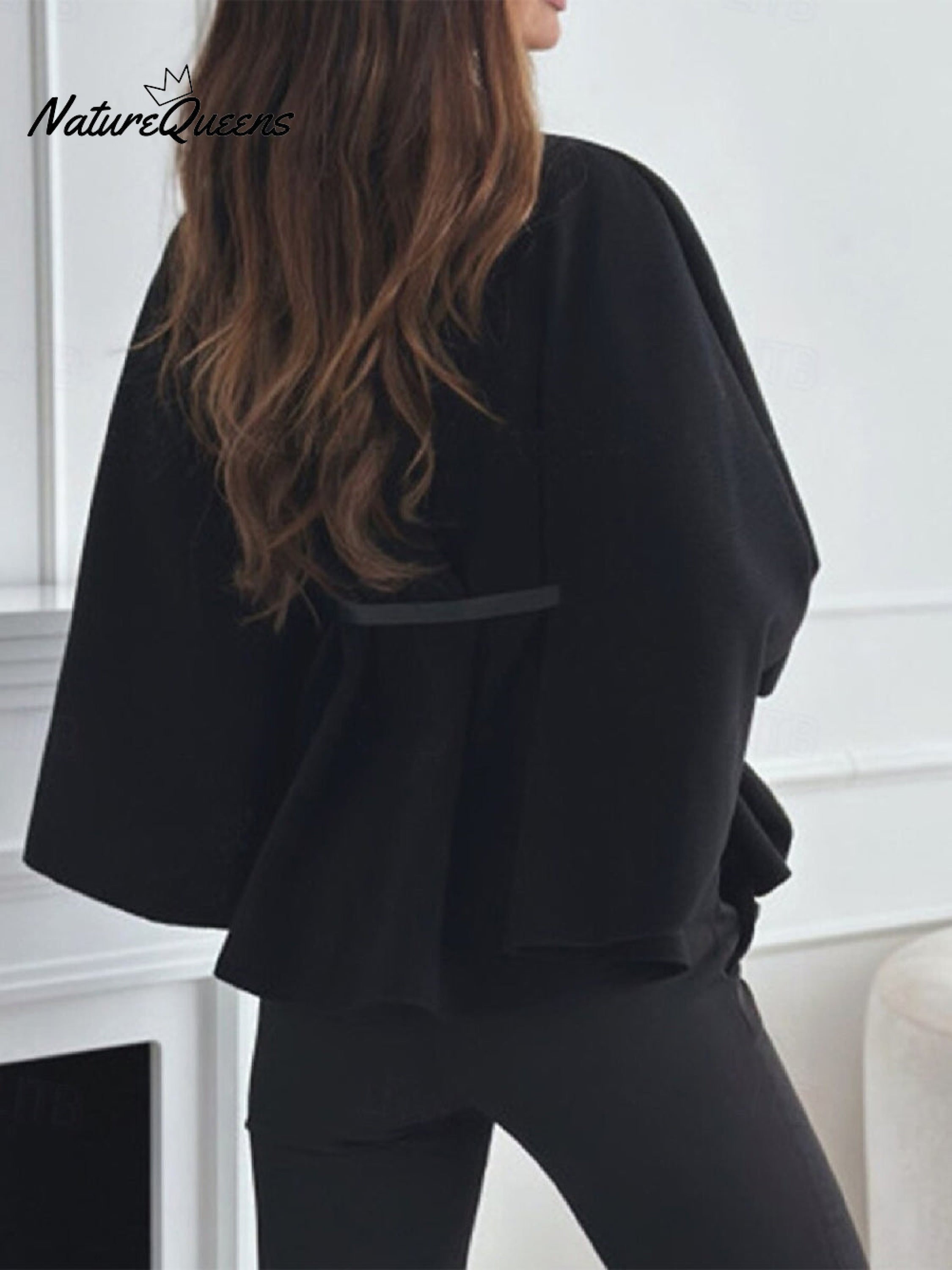 Women's Stylish Elegant Solid-color Wool Cape Coat