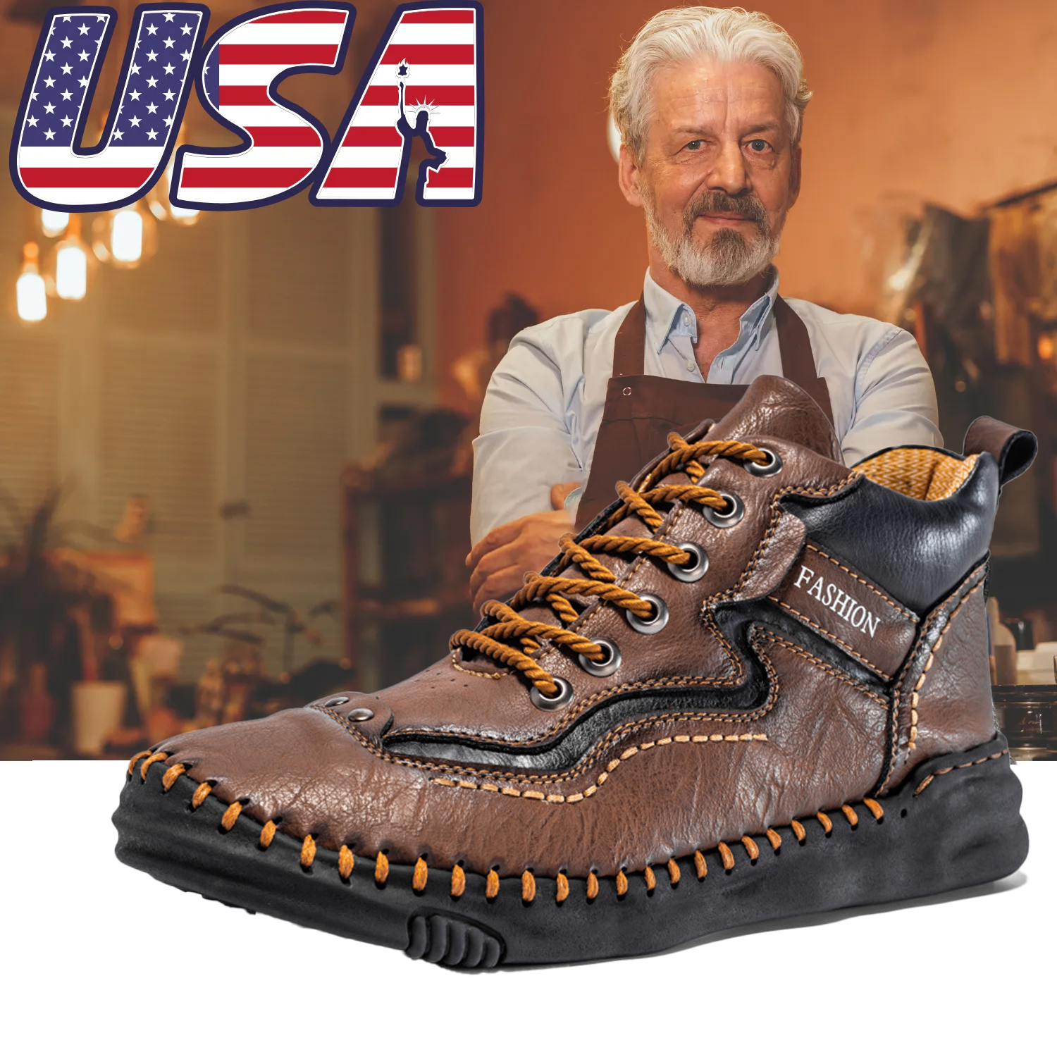 ⏰Limited Time Sale 48% OFF-Men's comfortable non-slip leather shoes with arch support and hand-sewn