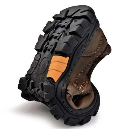 ⏰Promotion - 49% OFF🔥 Men's Wide Toe Slip-On Leather Loafers | Arch Support & Anti-Collision Outdoor Shoes