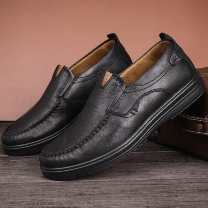 Mens Soft Insole Casual Comfortable Leather Slip On Loafers
