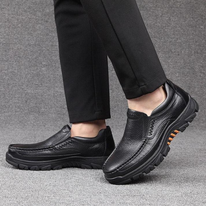 🔥On This Week Sale 48% OFF🔥 Men's Cow Leather Waterproof Comfy Non Slip Soft Slip On Casual Shoes