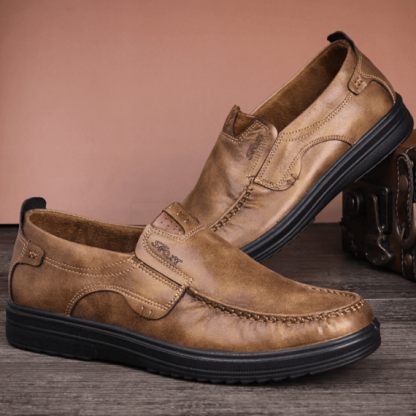 Mens Soft Insole Casual Comfortable Leather Slip On Loafers