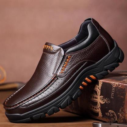 🔥On This Week Sale 48% OFF🔥 Men's Cow Leather Waterproof Comfy Non Slip Soft Slip On Casual Shoes