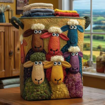 Sheep Heaven Quilted Laundry Basket GFTONL5891