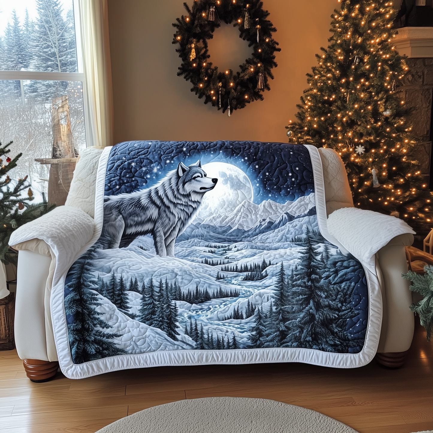 Glacier Howl Quilted Sofa Cover GFTOQA459