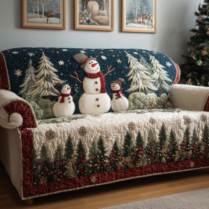 Snowman Quilted Sofa Cover GFTOQM246