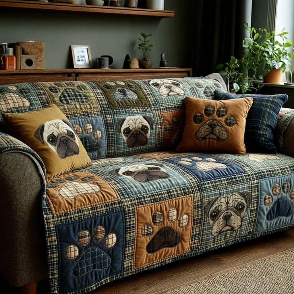 Lovely Paws Quilted Sofa Cover GFTOTL5284