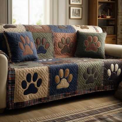 Lovely Paws Quilted Sofa Cover GFTOTL5289