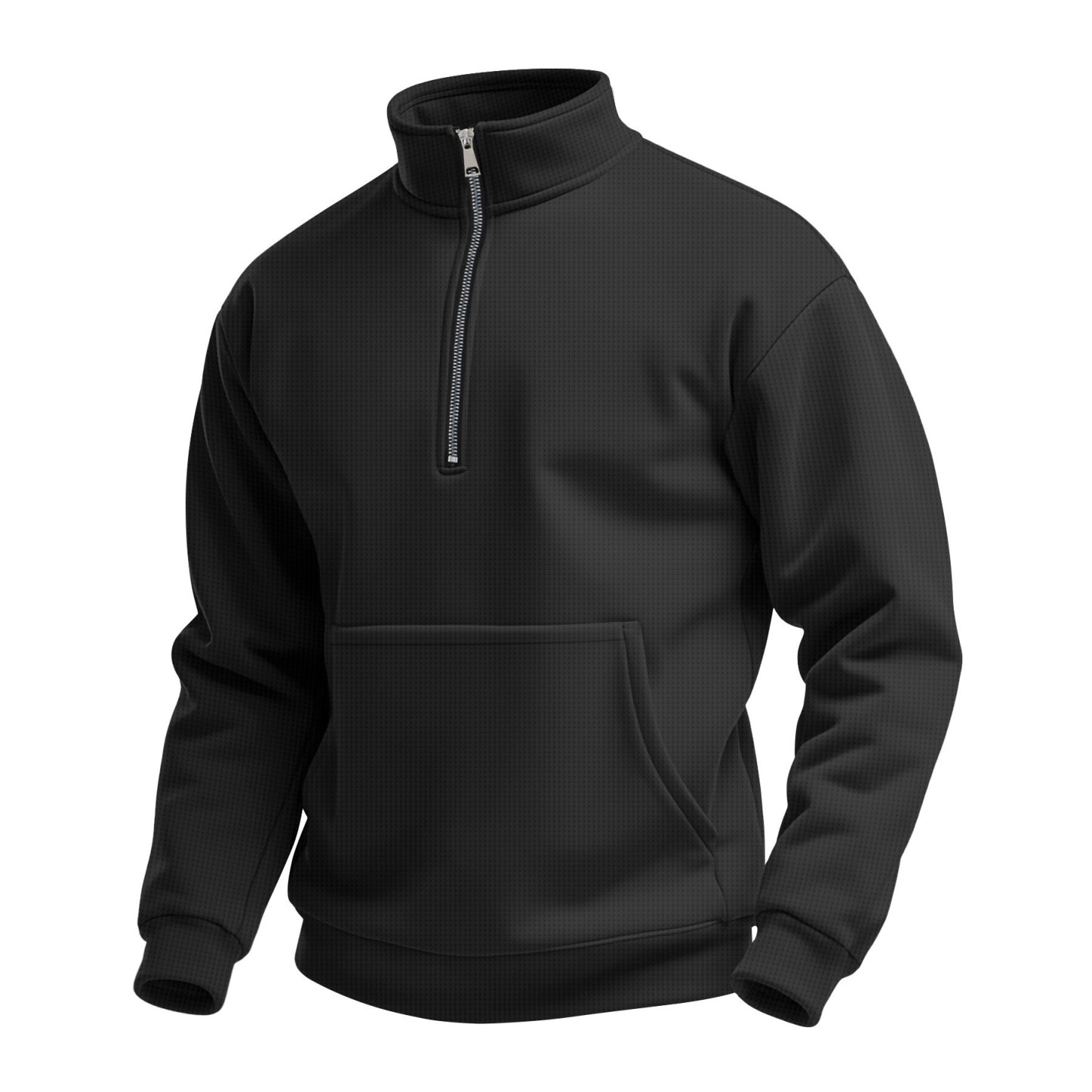 Men's Waffle Spring Casual Outdoor Turtleneck Pocket Pullover Long Sleeve Hoodie
