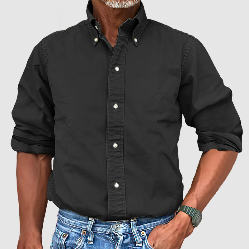 CLEARANCE Men's Vintage Premium Washed Long Sleeve Shirt