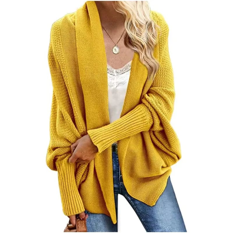 Women's Batwing Cable Knitted Slouchy Oversized Cardigan Sweater