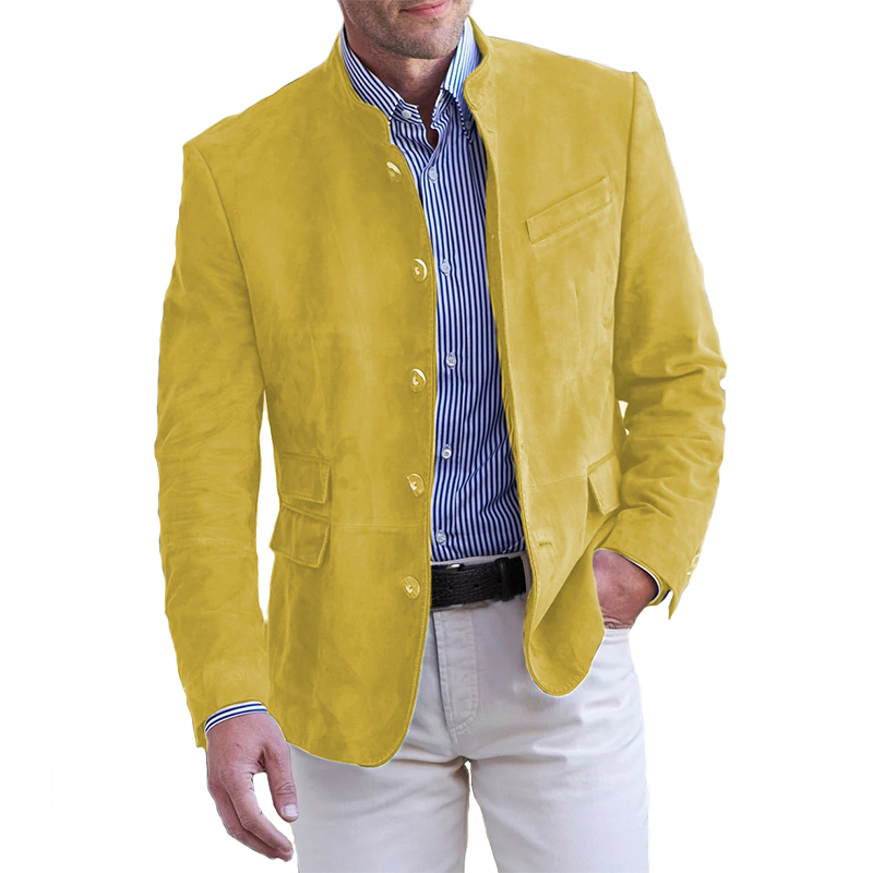 Men's Classic Soild Color Vintage-Inspired Casual Button Down Jacket