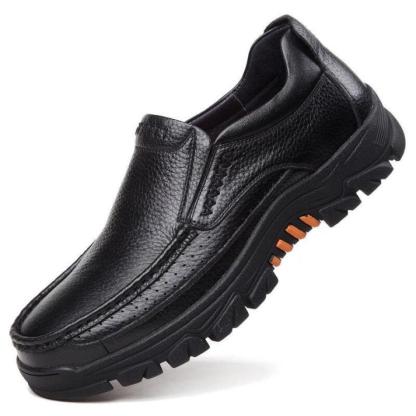 🔥On This Week Sale 48% OFF🔥 Men's Cow Leather Waterproof Comfy Non Slip Soft Slip On Casual Shoes