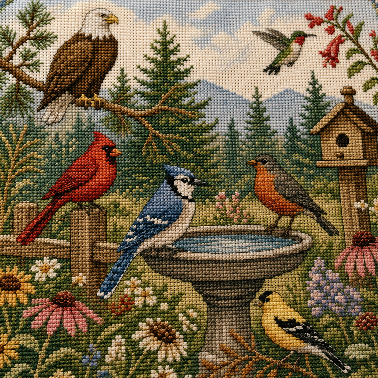 🐦 Birds of America Cross Stitch Kit