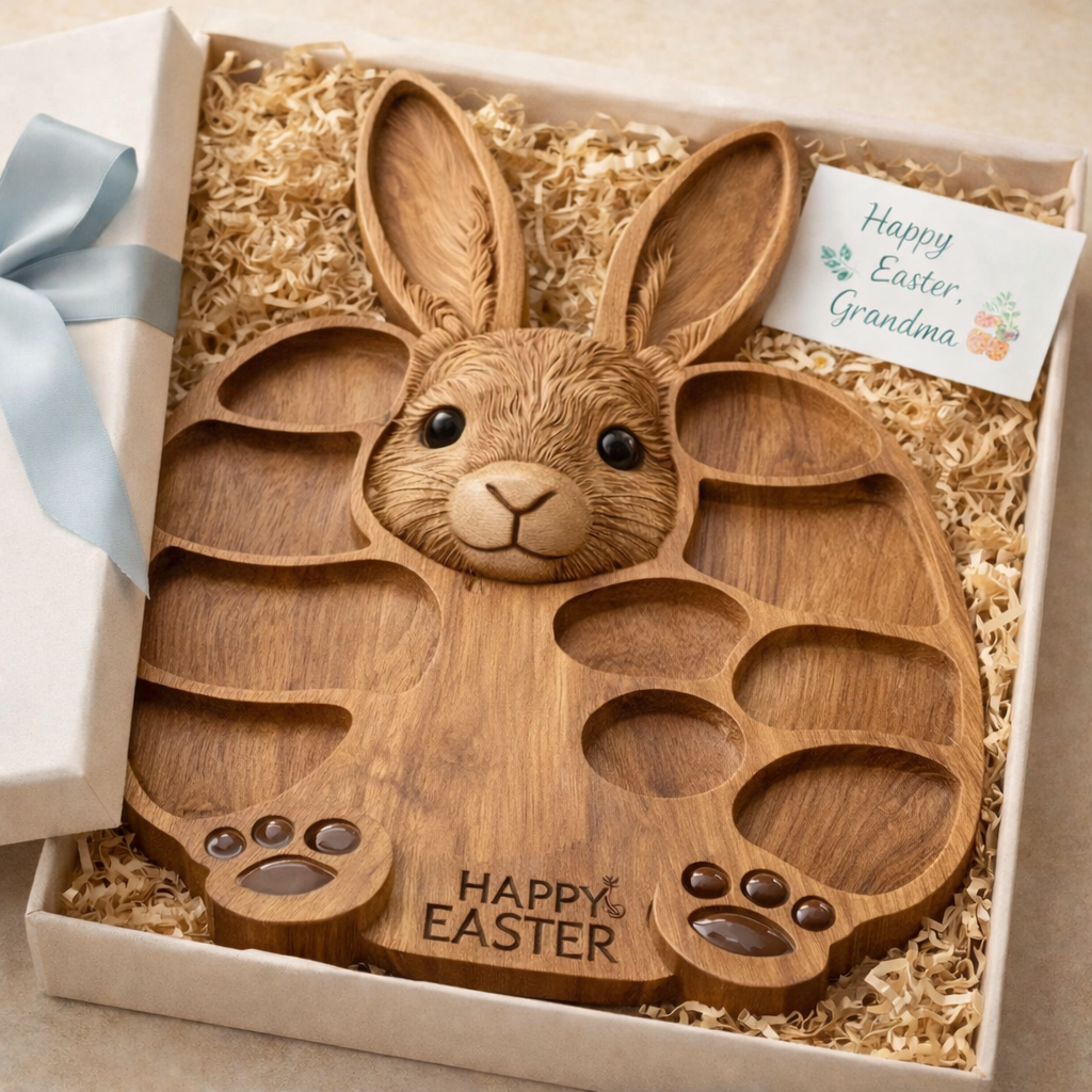 Easter Bunny Wooden Charcuterie Board🐰