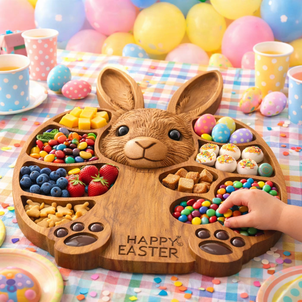 Easter Bunny Wooden Charcuterie Board🐰