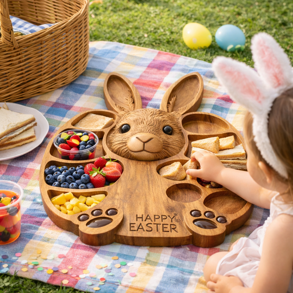Easter Bunny Wooden Charcuterie Board🐰