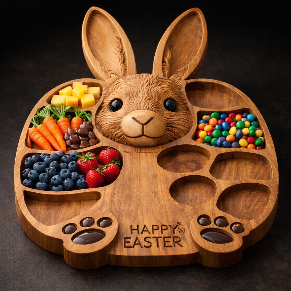 Easter Bunny Wooden Charcuterie Board🐰