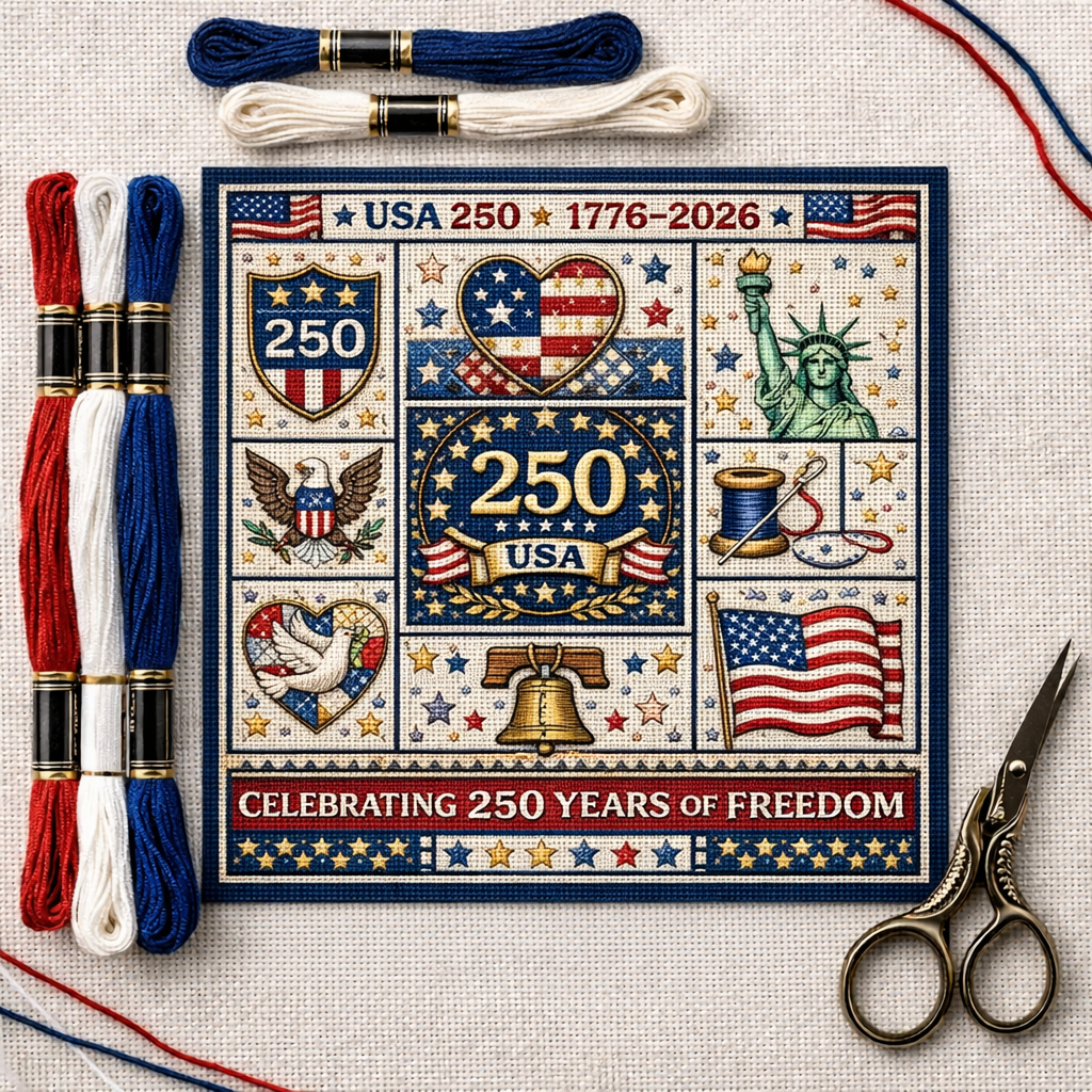 USA 250th Anniversary Cross Stitch Kit