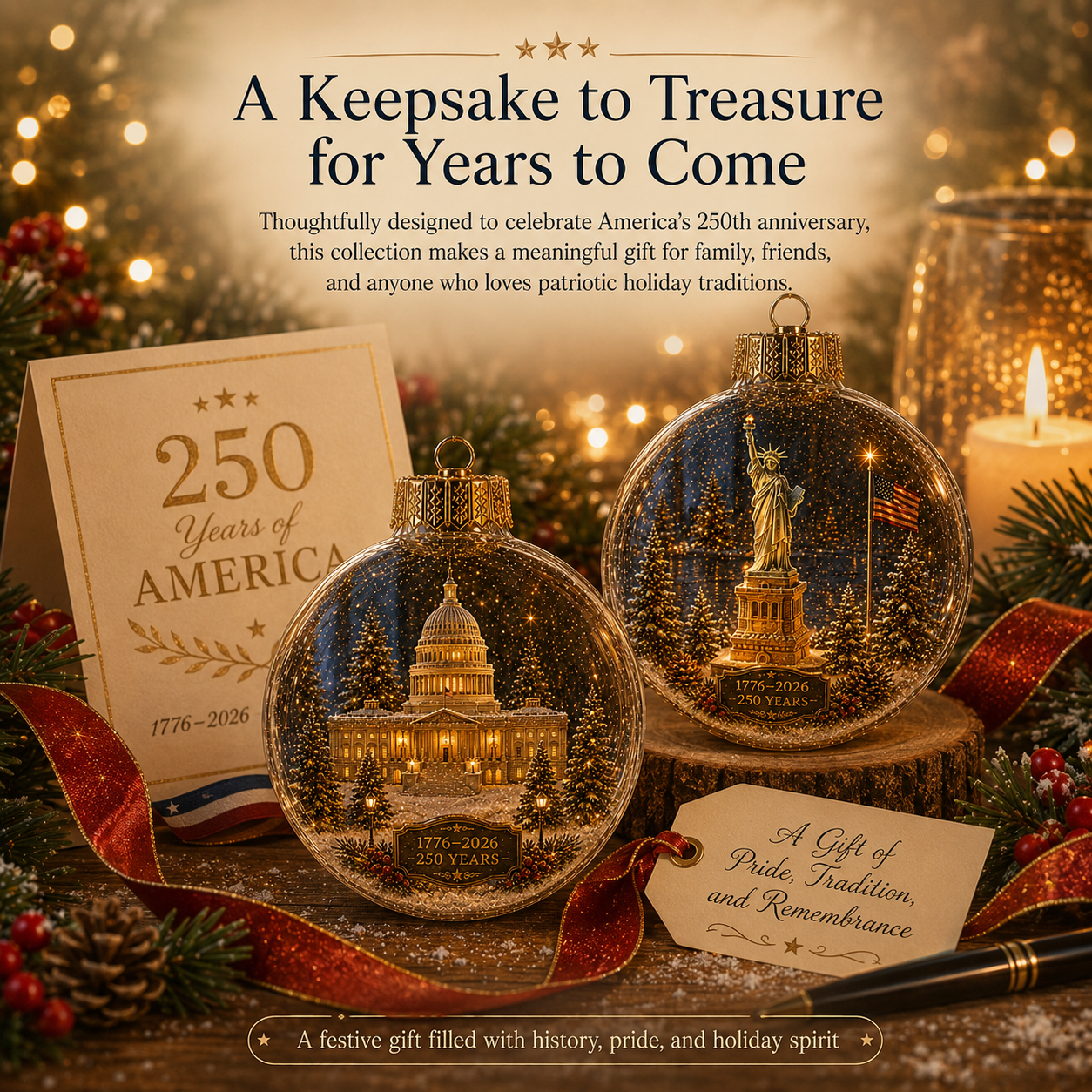🎄 250th Anniversary of America x Christmas Ornament