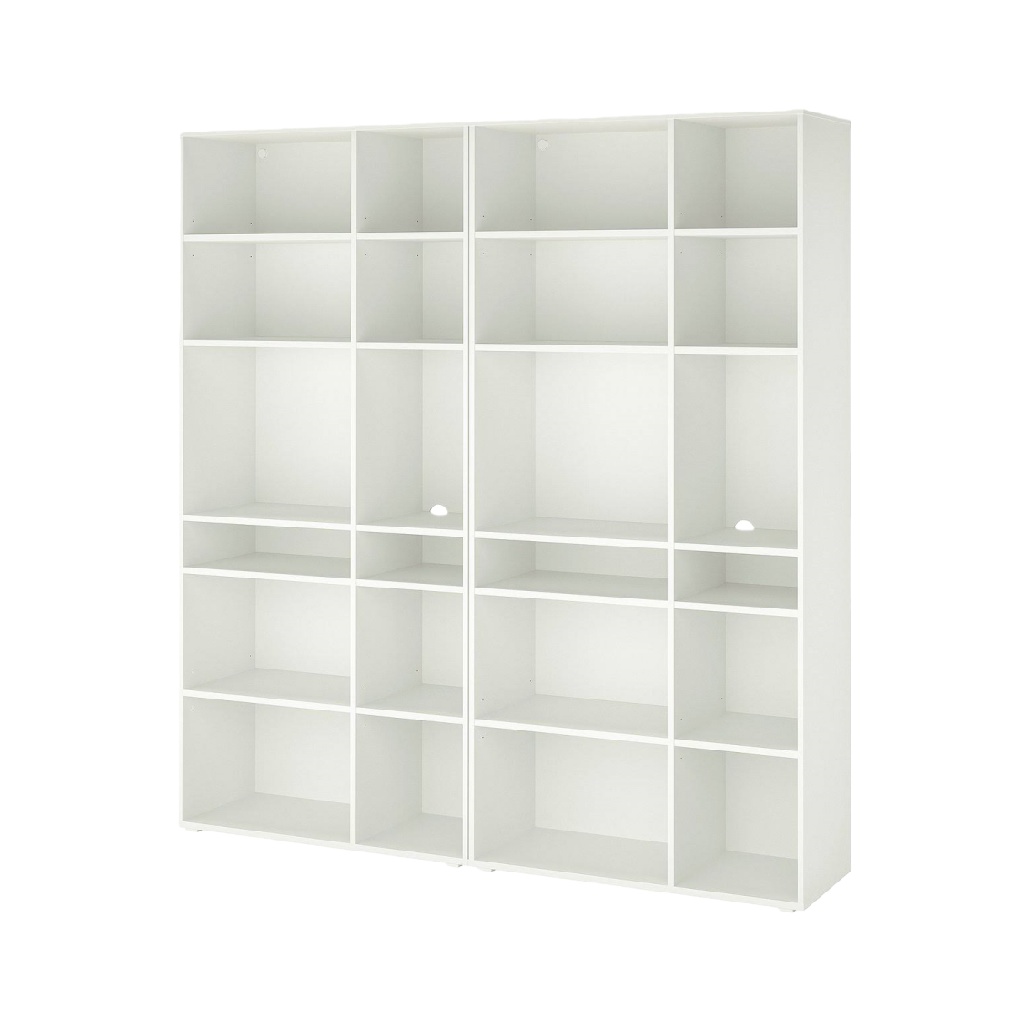 Grande bibliothèque blanche à compartiments ouverts – étagères multiples-LiLLianhowe.shop