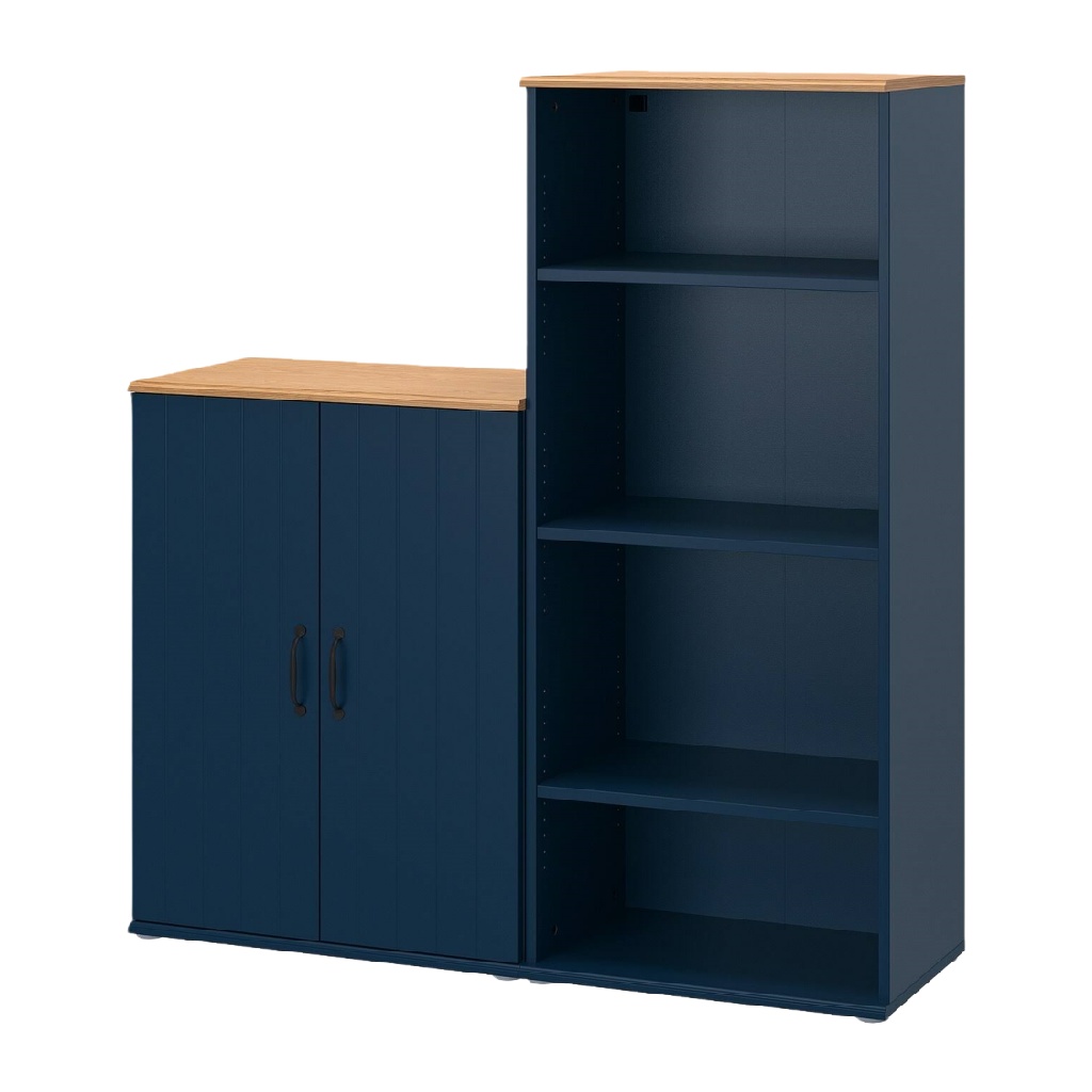 Meuble de rangement combiné avec armoire fermée et étagères ouvertes-LiLLianhowe.shop