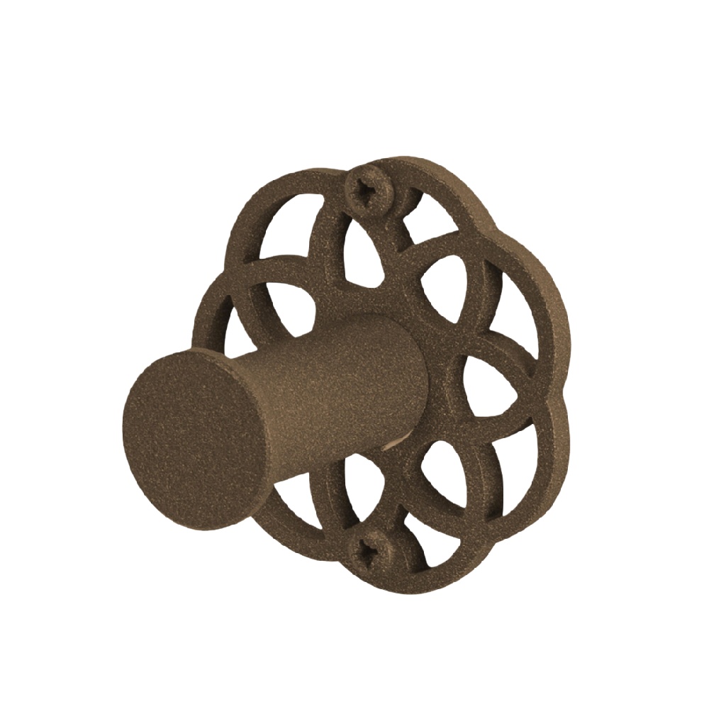 Gancho de pared con diseño floral en acabado envejecido-patriciascott.shop