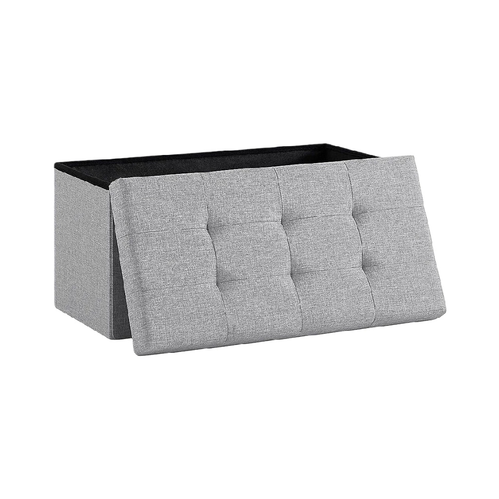 Coffre de rangement pliable en tissu, Gris-williammila.shop
