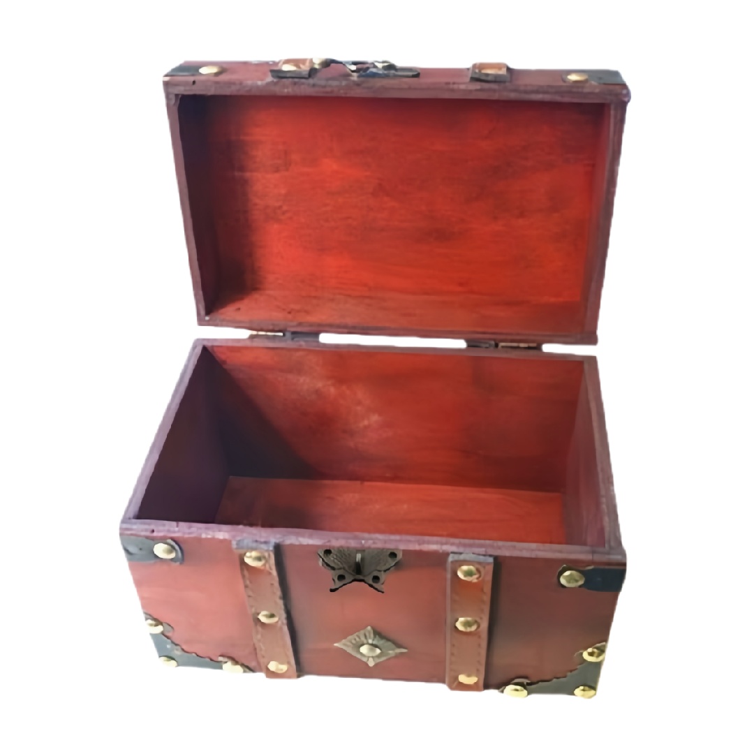 Wooden Trunk with Metal Accents and Vintage Design-lqhardware.com