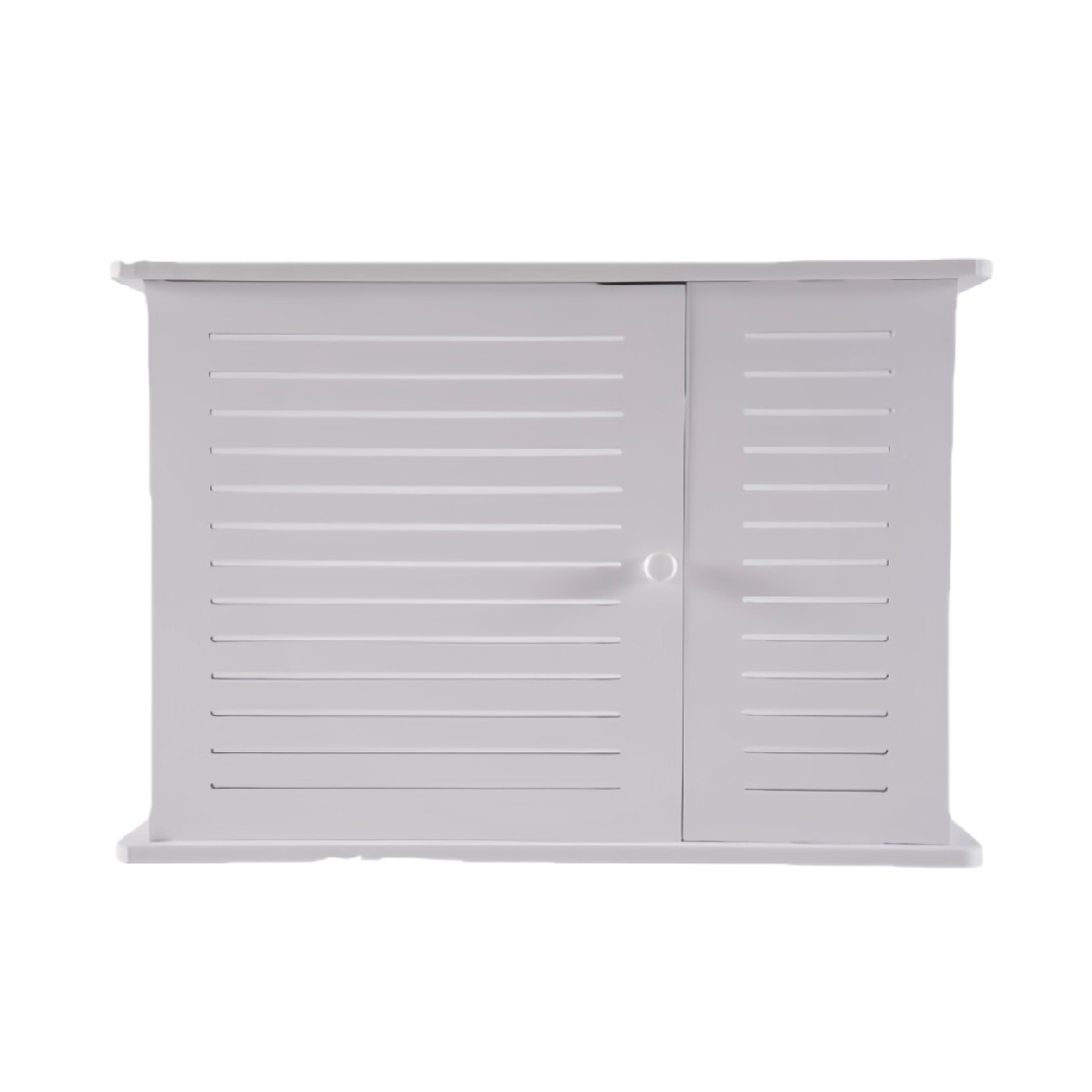 White Storage Cabinet with Louvered Doors-lqhardware.com
