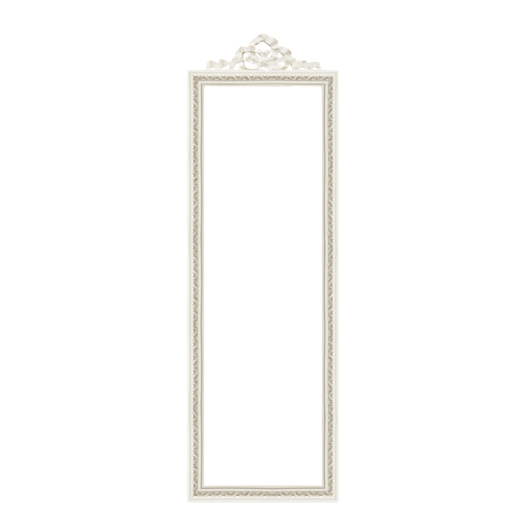 Marco Decorativo Vintage con Lazo - Rectangular, Blanco-patriciascott.shop
