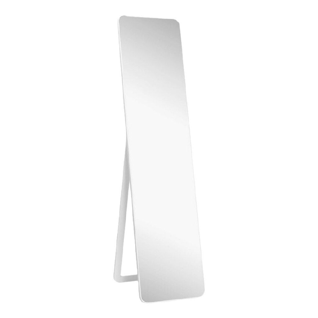 Espejo de cuerpo entero con soporte, rectangular moderno, sin marco, color blanco-leonardmolly.shop