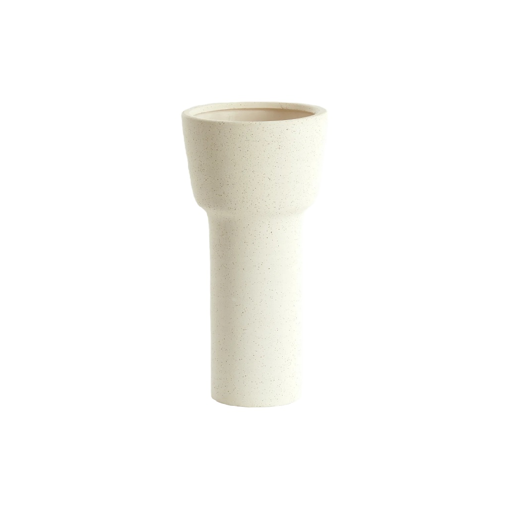 Scandinavische Beige Keramieken Vaas - Gespikkelde Kelkvorm-mollyconley.shop