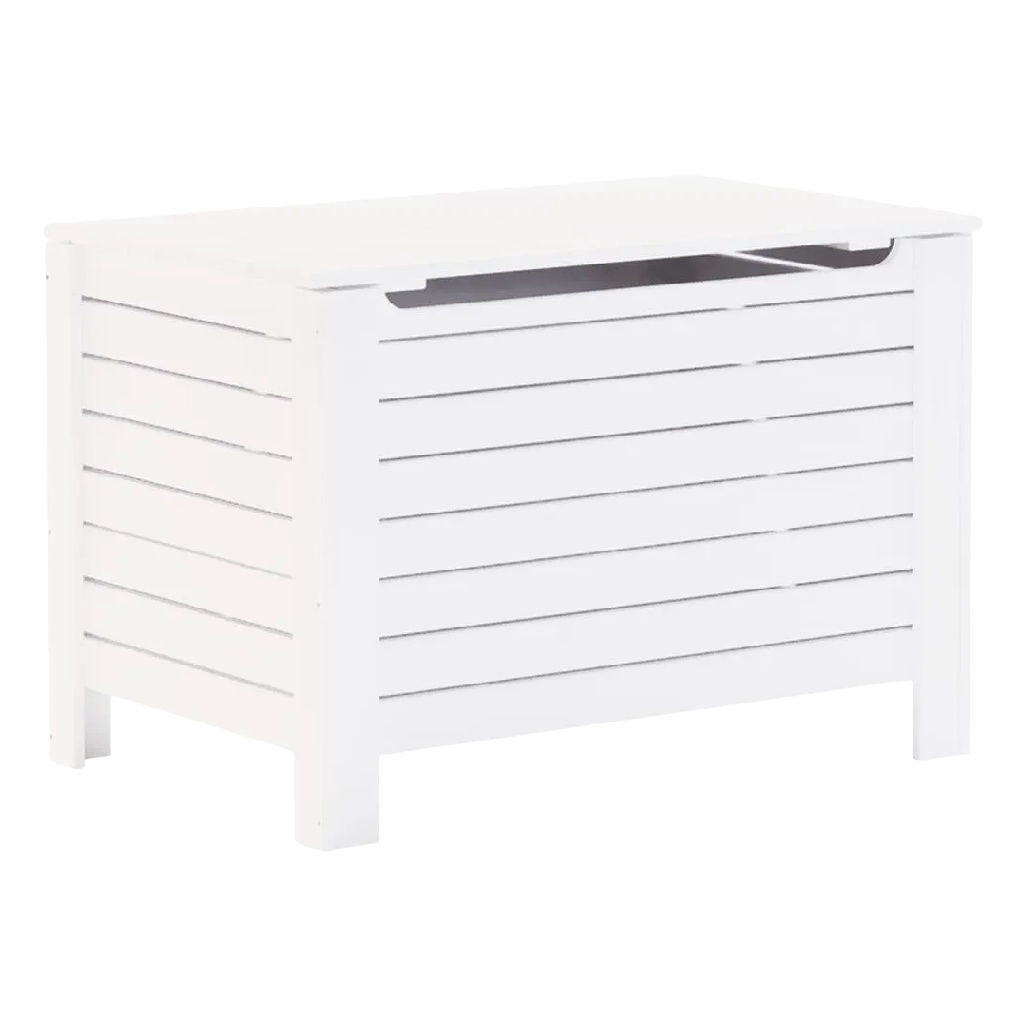 Witte Houten Opbergkist met Horizontale Latten-mollyconley.shop