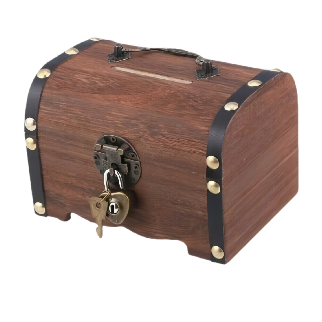 Wooden Locking Storage Chest with Brass Accents-chelseahenry.shop