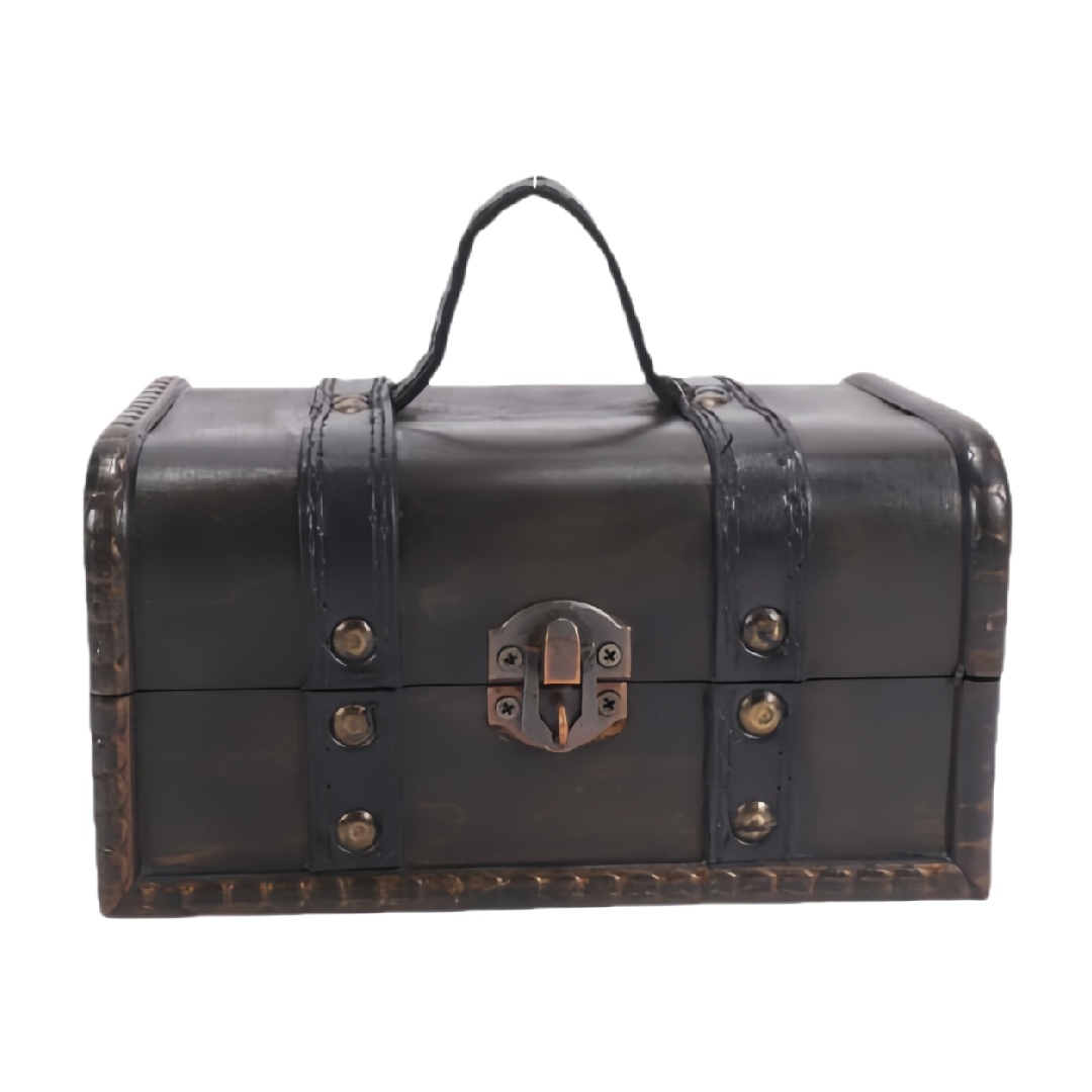 Vintage-Style Storage Box with Handle and Lock-chelseahenry.shop