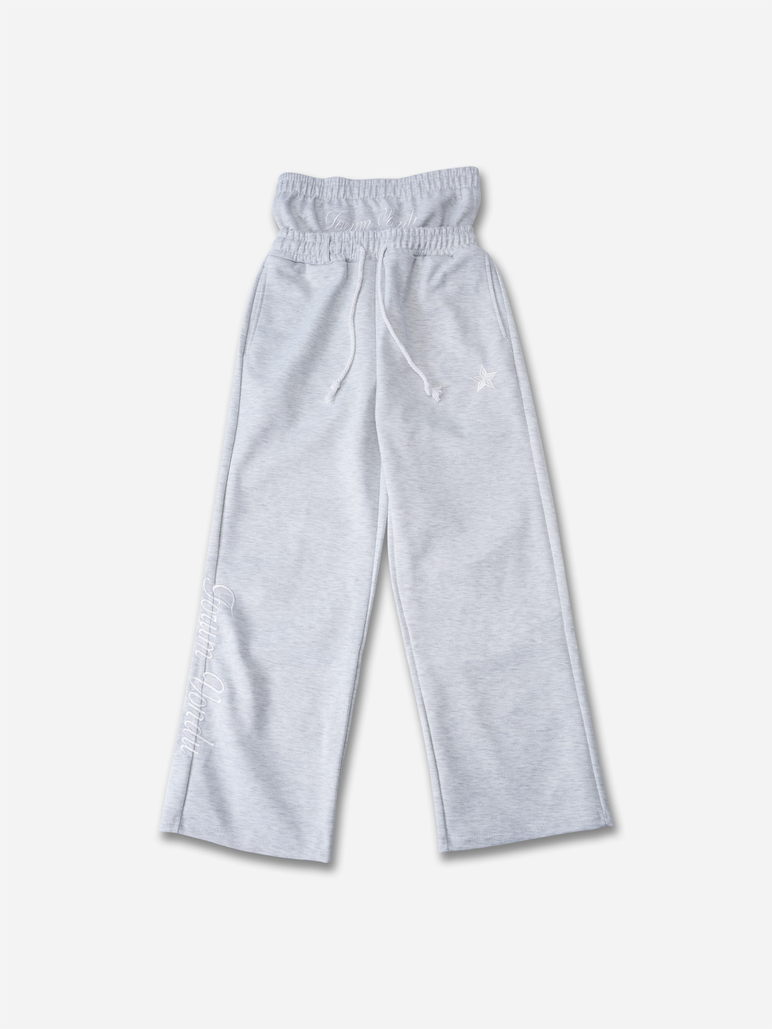 Hiphop Double Waistband Design With Star Embroidery Sweatpants