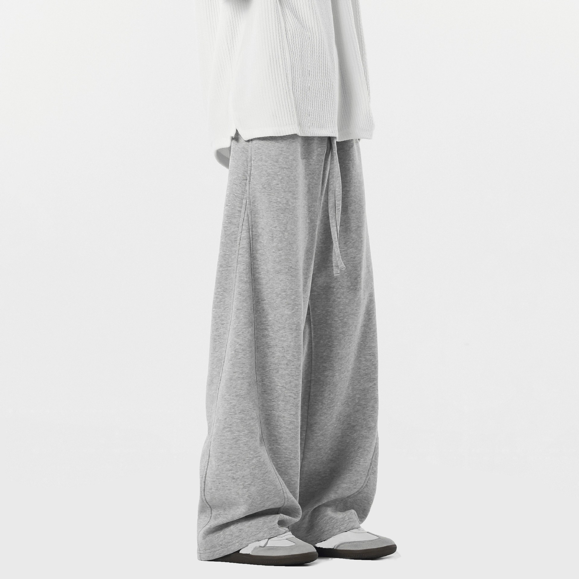 Retro High Street Scimitar Stitching Wide Leg Sports Pants