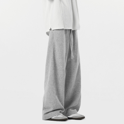 Retro High Street Scimitar Stitching Wide Leg Sports Pants