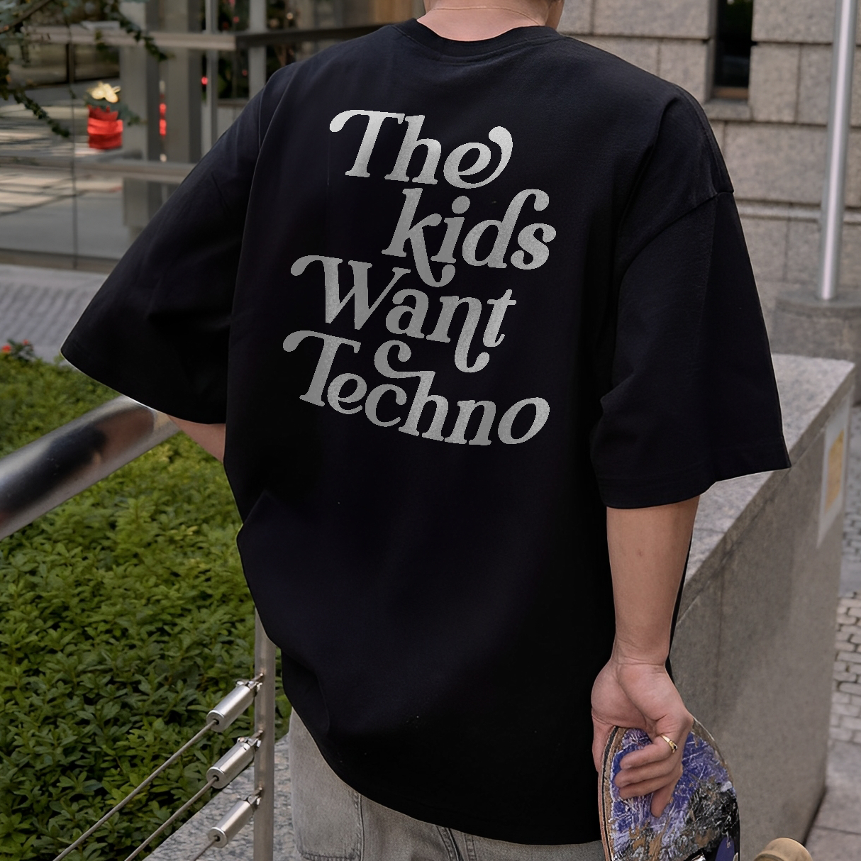 The Kids Want Techno Printed T-shirt（Double-sided Print）
