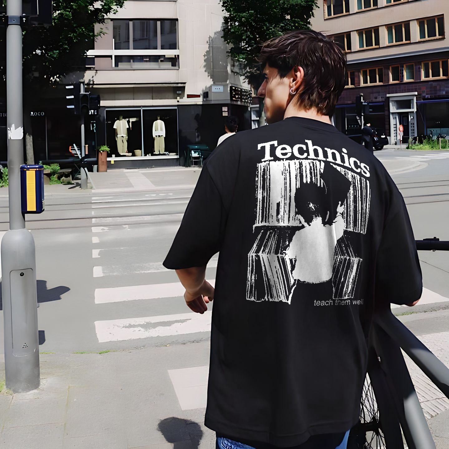 Technics Teach Them Well Printed T-shirt（Double-sided Print）