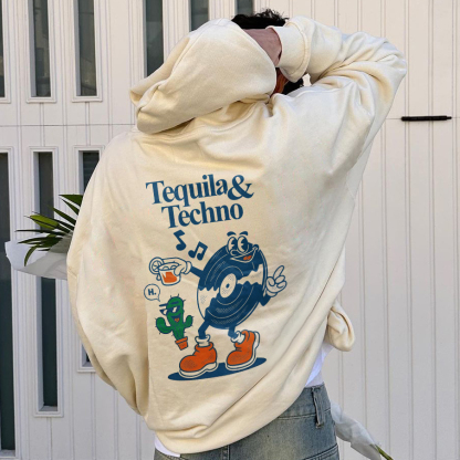 Tequila & Techno Printed Hoodie（Double-sided Print）
