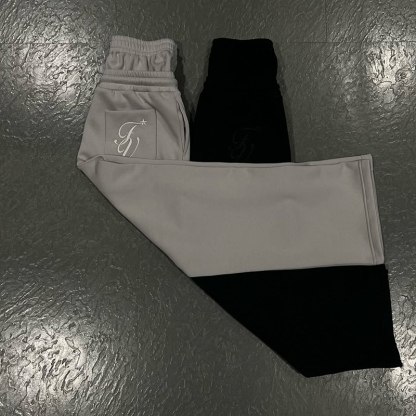 Hiphop Double Waistband Design With Star Embroidery Sweatpants