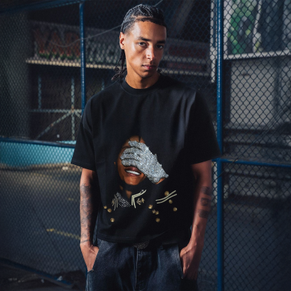 Michael Jackson Graphic Printed Men's T-Shirt（Double-sided Print）