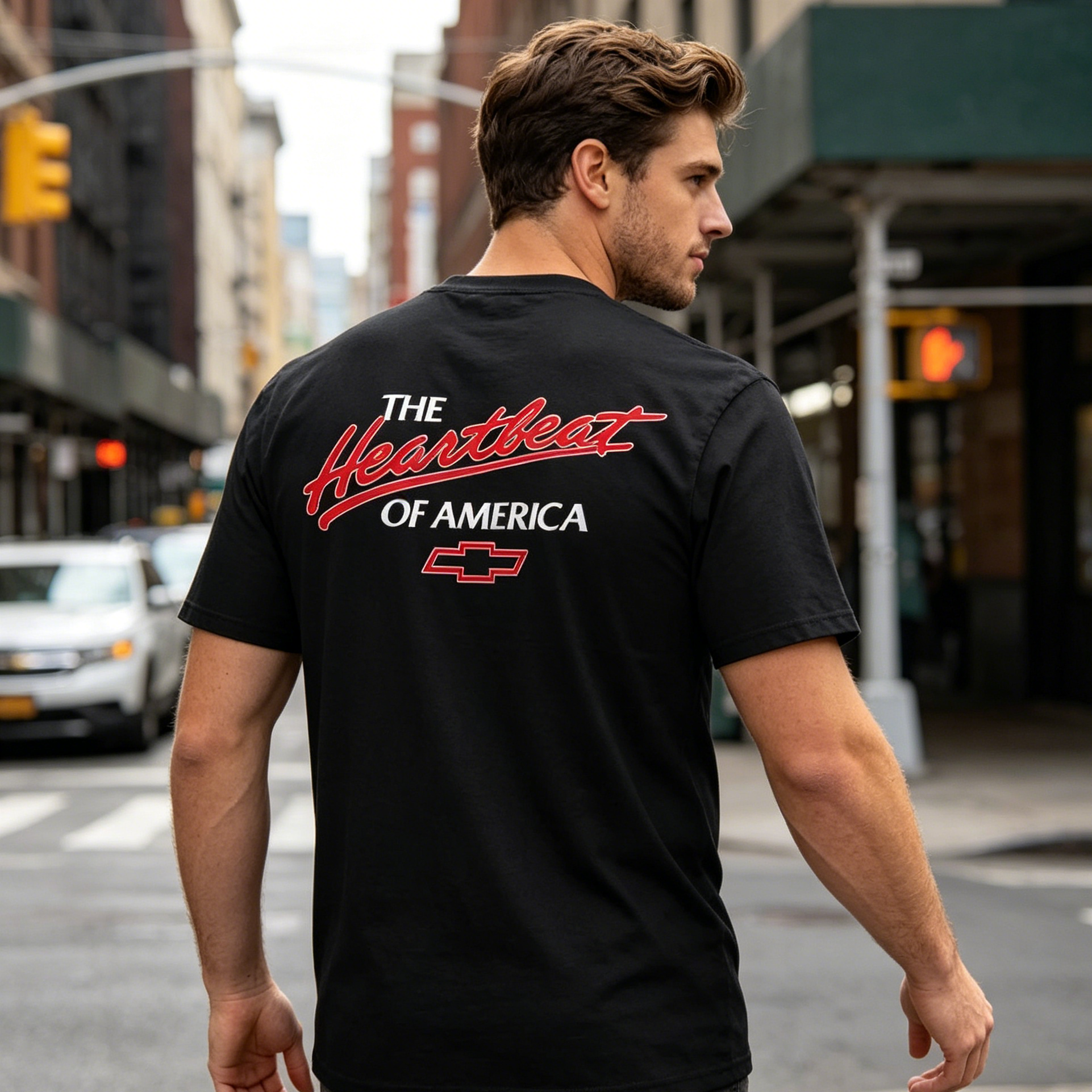 The Heartbeat Of America, Chevrolet Printed Men's T-shirt