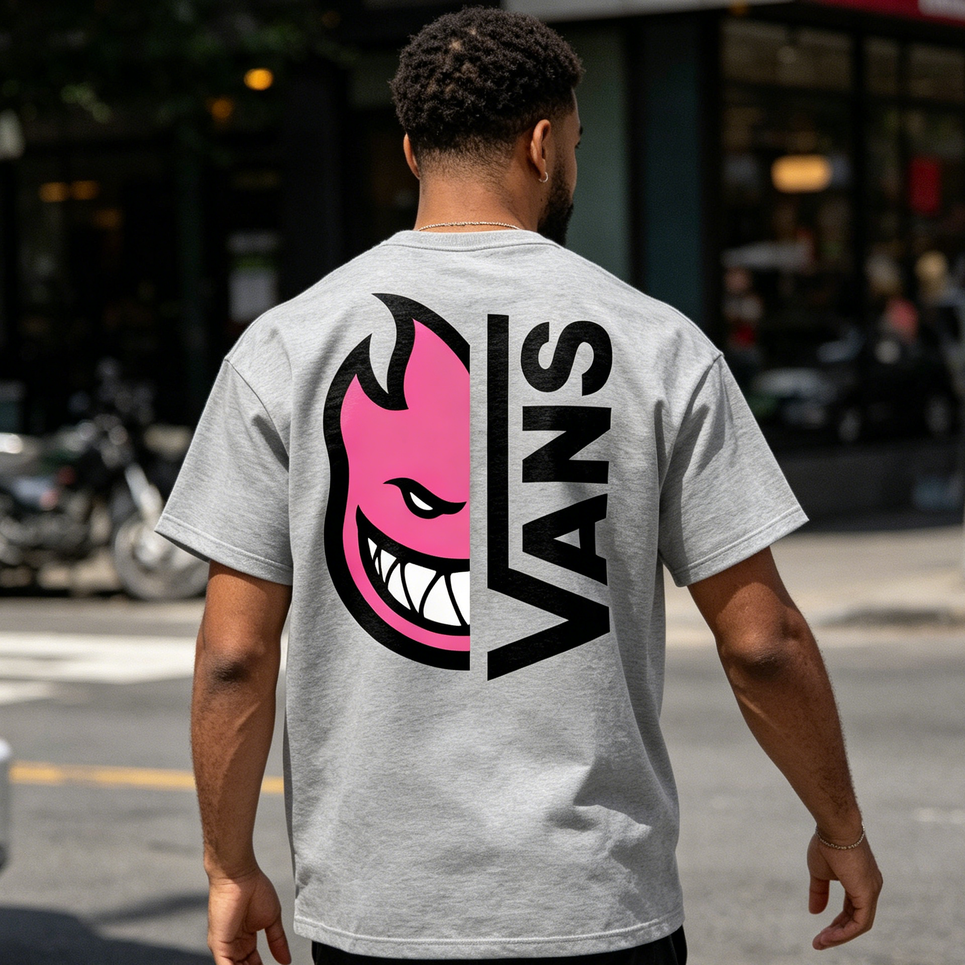 Vas Pink Spitfire Flame Printed Men's T-shirt